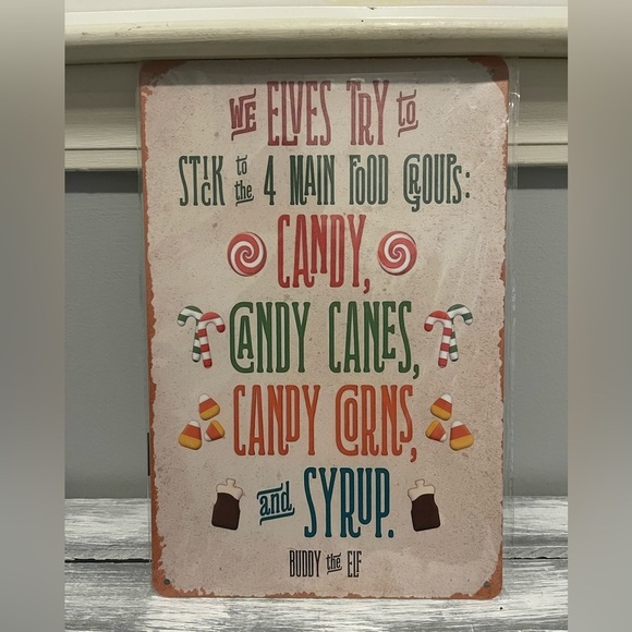 Buddy the Elf 4 food group sign • NWT - Picture 1 of 3